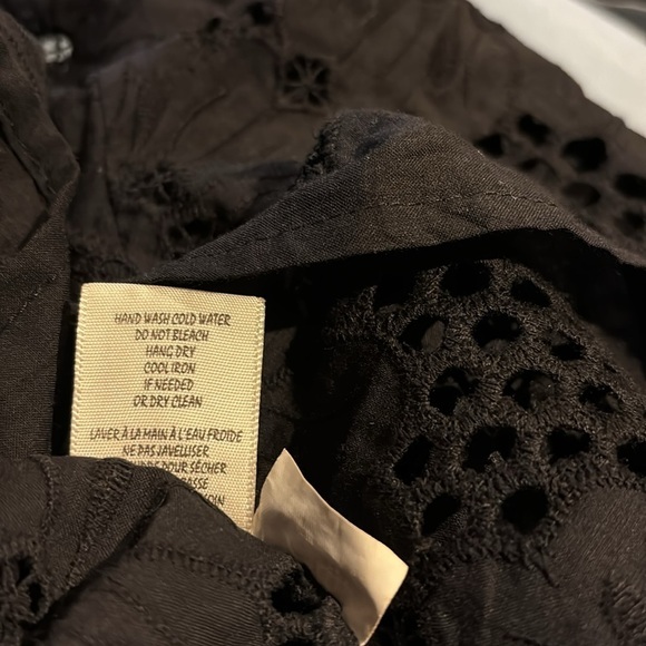 Adiva Black Lace Blouse  shirt with lace collar Sz L - Picture 4 of 8